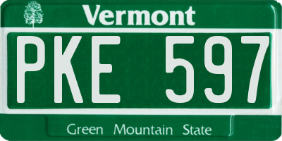 VT license plate PKE597