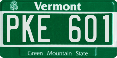 VT license plate PKE601