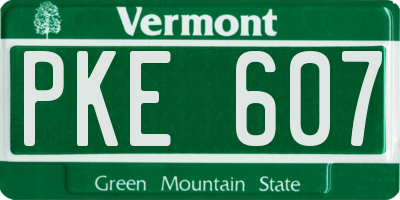 VT license plate PKE607