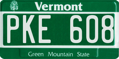 VT license plate PKE608