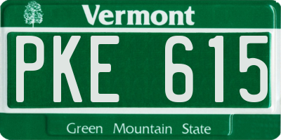 VT license plate PKE615