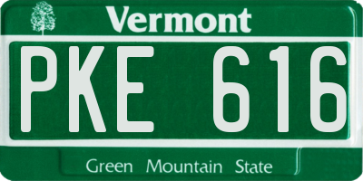 VT license plate PKE616