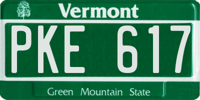 VT license plate PKE617