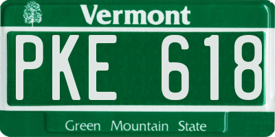 VT license plate PKE618