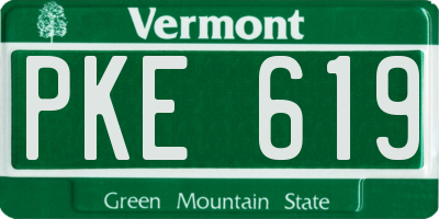 VT license plate PKE619