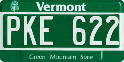 VT license plate PKE622