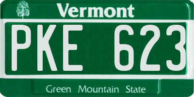 VT license plate PKE623