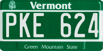 VT license plate PKE624