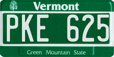 VT license plate PKE625