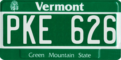VT license plate PKE626
