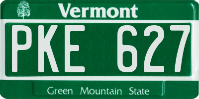 VT license plate PKE627