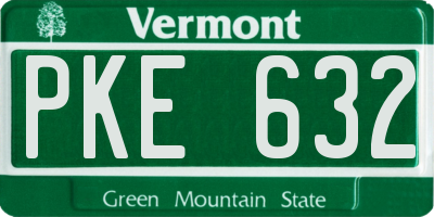 VT license plate PKE632