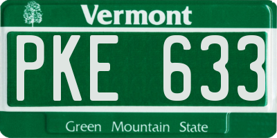 VT license plate PKE633