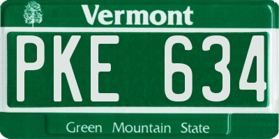 VT license plate PKE634