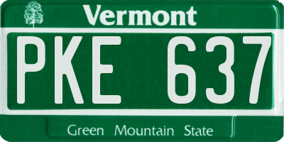 VT license plate PKE637