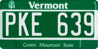 VT license plate PKE639