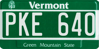 VT license plate PKE640