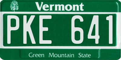 VT license plate PKE641