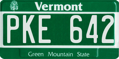 VT license plate PKE642