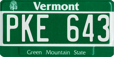 VT license plate PKE643
