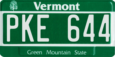 VT license plate PKE644