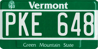 VT license plate PKE648