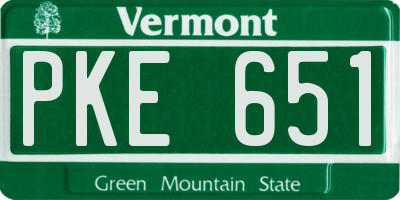 VT license plate PKE651