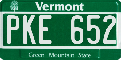 VT license plate PKE652
