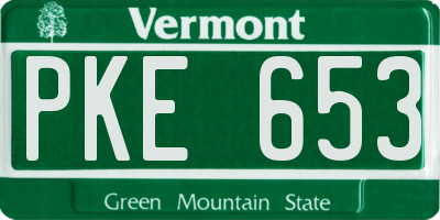 VT license plate PKE653