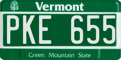 VT license plate PKE655