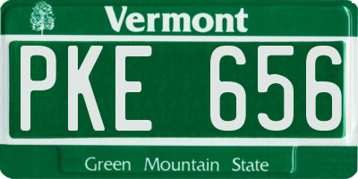 VT license plate PKE656