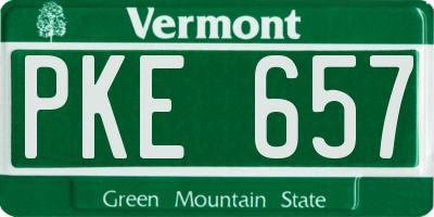 VT license plate PKE657