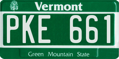 VT license plate PKE661