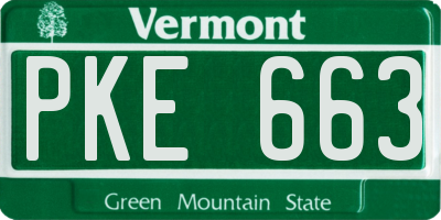 VT license plate PKE663