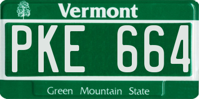 VT license plate PKE664