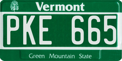 VT license plate PKE665