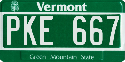 VT license plate PKE667