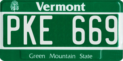 VT license plate PKE669