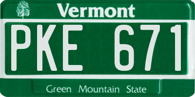 VT license plate PKE671