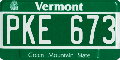 VT license plate PKE673