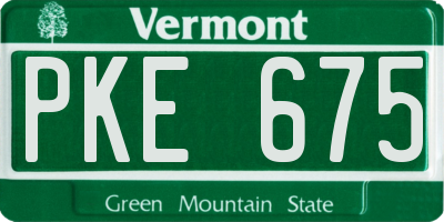 VT license plate PKE675