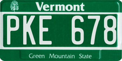 VT license plate PKE678