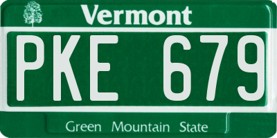 VT license plate PKE679