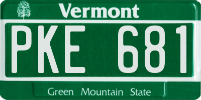 VT license plate PKE681