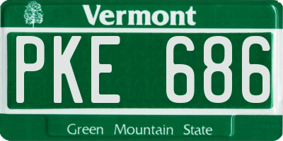 VT license plate PKE686