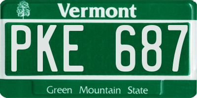 VT license plate PKE687