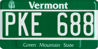 VT license plate PKE688