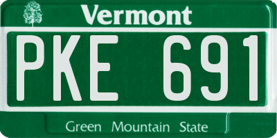 VT license plate PKE691