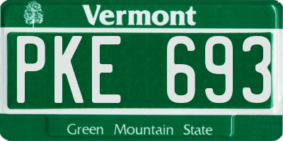 VT license plate PKE693