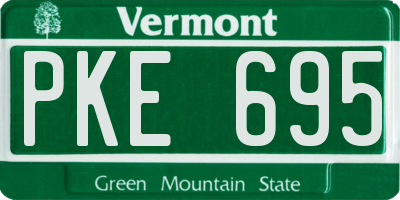 VT license plate PKE695
